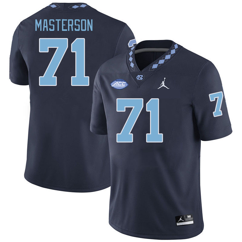 Men #71 Luke Masterson North Carolina Tar Heels College Football Jerseys Stitched-Navy